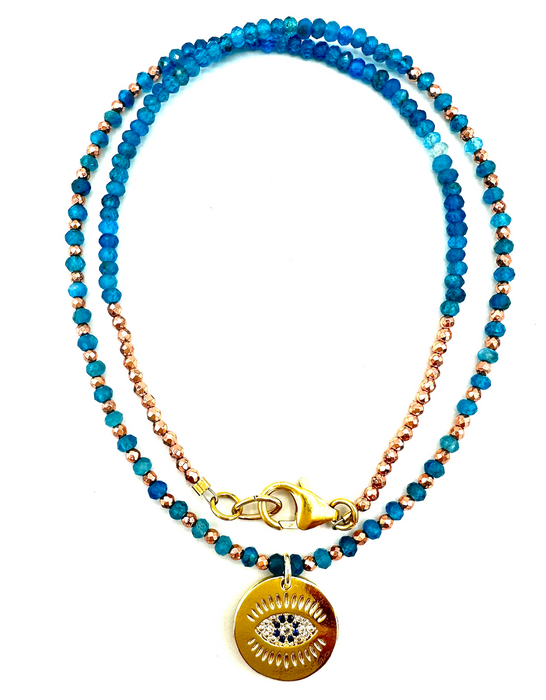 Baby Blues - Apatite Gems & Protective Eye Amulet