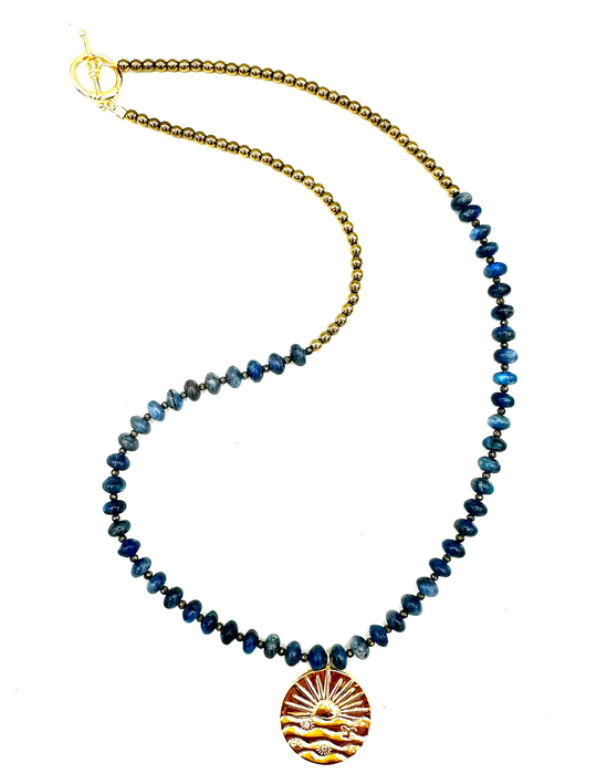 Sunrise Dreams - Kyanite, Pyrite, Sun amulet