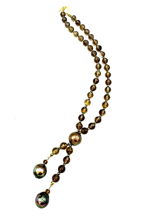 The Seven- Smoky Quartz and Tahitian Pearls