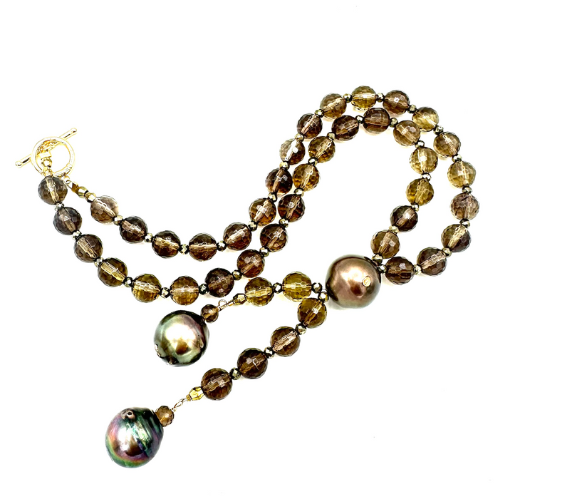 The Seven- Smoky Quartz and Tahitian Pearls