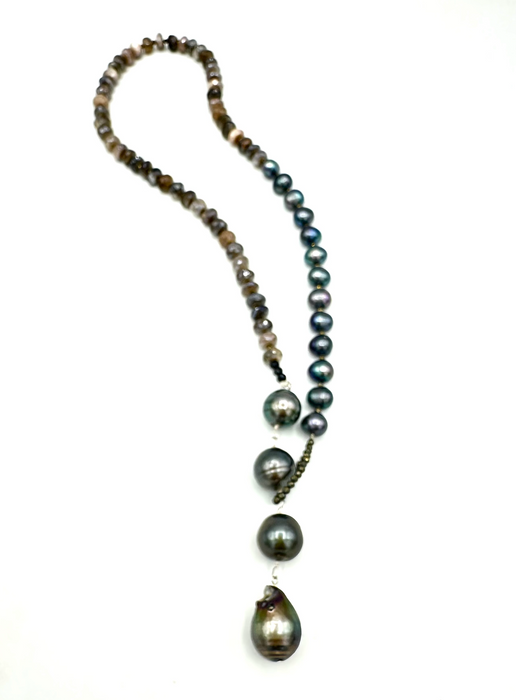 Mystic Intuition - Mystic Moonstone & Tahitian pearls