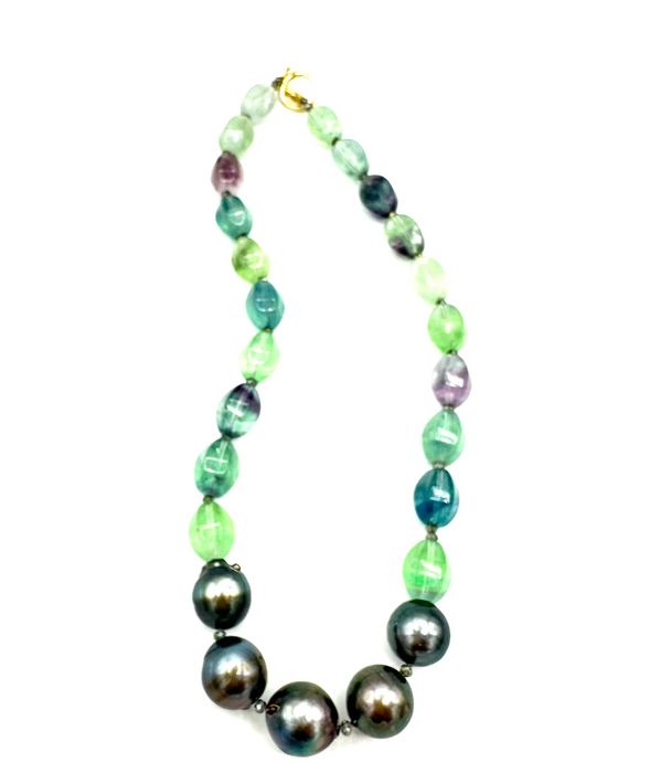 Moontide Strand - Fluorite and Tahitian Pearls