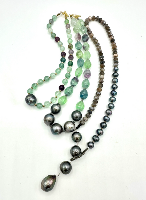 Mystic Intuition - Mystic Moonstone & Tahitian pearls