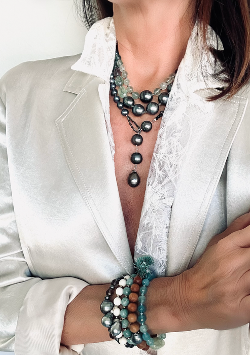Mystic Intuition - Mystic Moonstone & Tahitian pearls