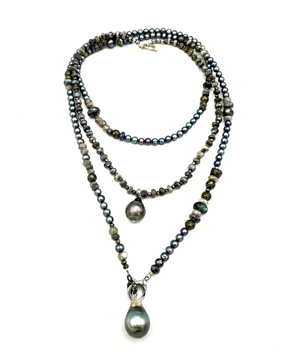 Pearls & Dreams ~ Japanese silver pearls & Labradorite