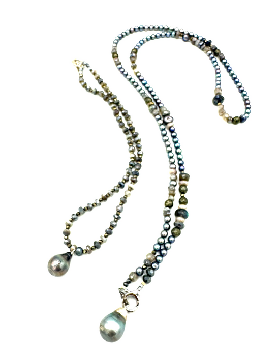 Pearls & Dreams ~ Japanese silver pearls & Labradorite