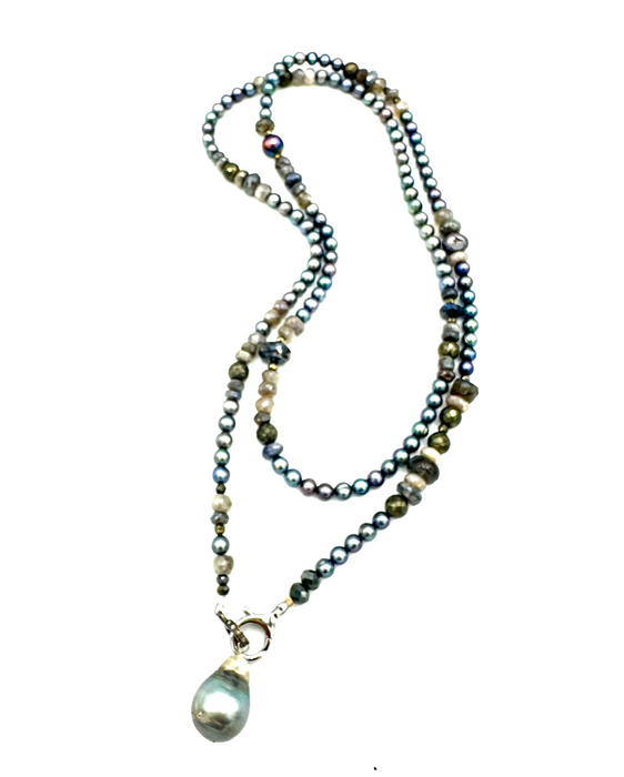Pearls & Dreams ~ Japanese silver pearls & Labradorite