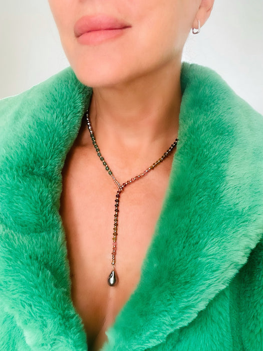 Rainbow Glow - Tourmaline and Tahitian pearl