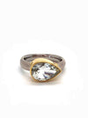 BLUE TOPAZ TWO METAL RING