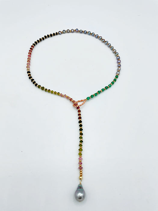Rainbow Glow - Tourmaline and Tahitian pearl
