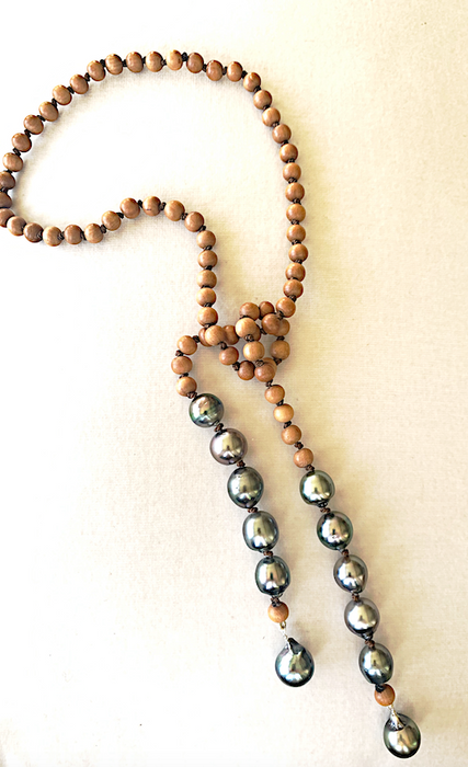 Teryl's Tie - Tahitian pearls and sandalwood