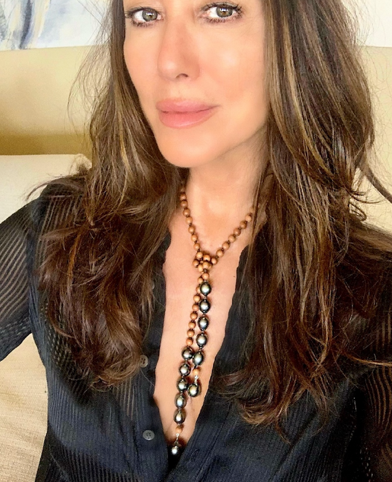 Teryl's Tie - Tahitian pearls and sandalwood