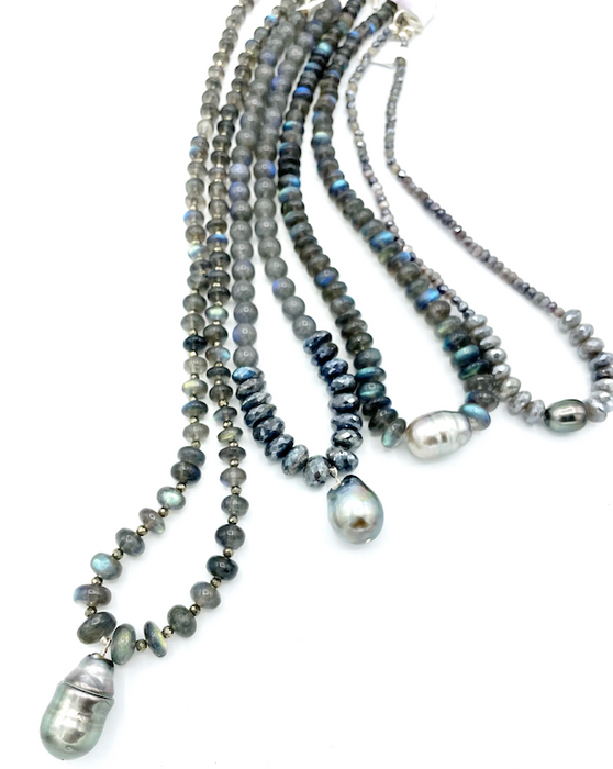 Delicate Dreams - Labradorite and Tahitian pearl