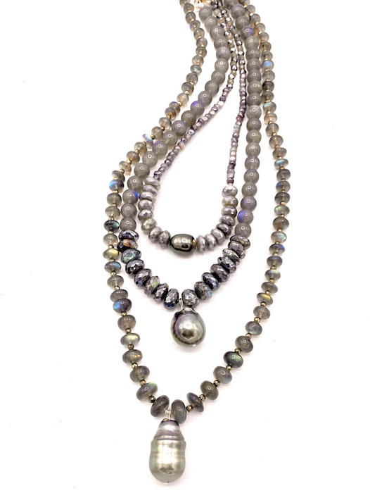 Delicate Dreams - Labradorite and Tahitian pearl